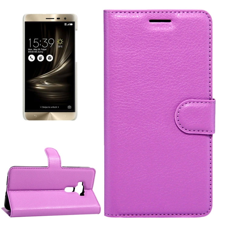 For ASUS ZenFone 3 / ZE552KL Litchi Texture Horizontal Flip Leather Case with Magnetic Buckle & Holder & Card Slots & Wallet