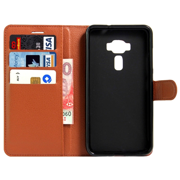 For ASUS ZenFone 3 / ZE552KL Litchi Texture Horizontal Flip Leather Case with Magnetic Buckle & Holder & Card Slots & Wallet