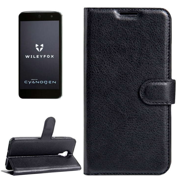 For Wileyfox Swift Litchi Texture Horizontal Flip Leather Case with Magnetic Buckle & Holder & Card Slots & Wallet