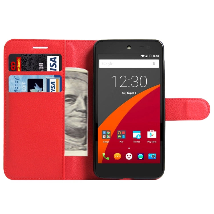 For Wileyfox Swift Litchi Texture Horizontal Flip Leather Case with Magnetic Buckle & Holder & Card Slots & Wallet