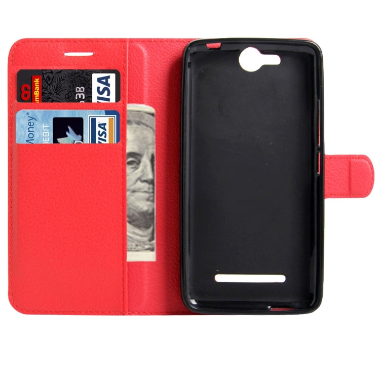 For BLU Energy X Litchi Texture Horizontal Flip Leather Case with Magnetic Buckle & Holder & Card Slots & Wallet