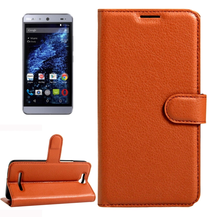 For BLU Energy X Litchi Texture Horizontal Flip Leather Case with Magnetic Buckle & Holder & Card Slots & Wallet
