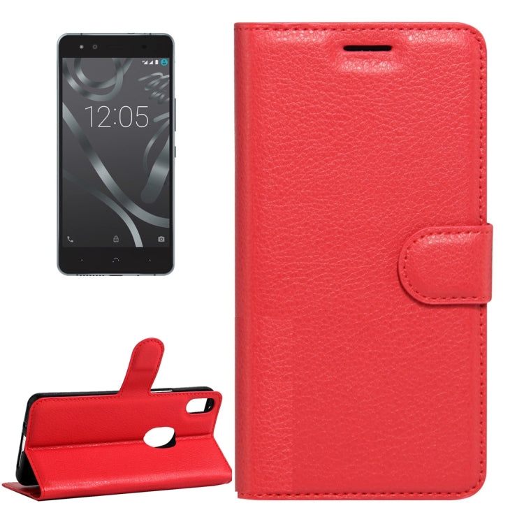 For BQ Aquaris X5 Plus Litchi Texture Horizontal Flip Leather Case with Magnetic Buckle & Holder & Card Slots & Wallet