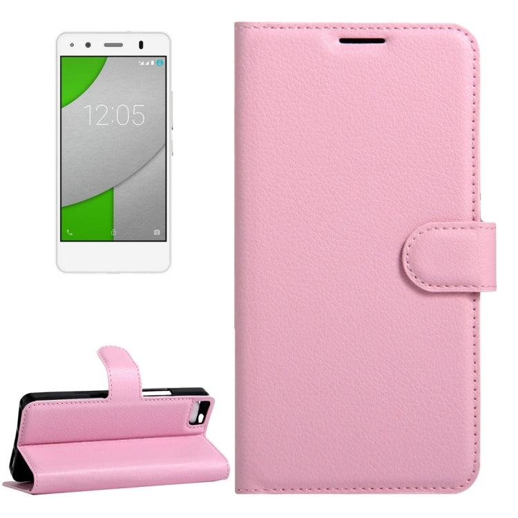For BQ Aquaris A4.5 Litchi Texture Horizontal Flip Leather Case with Magnetic Buckle & Holder & Card Slots & Wallet