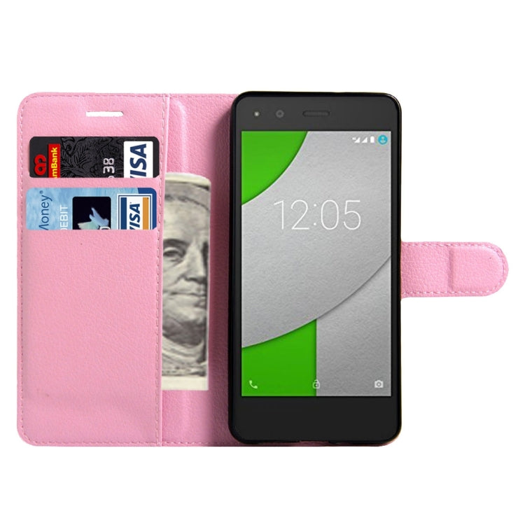 For BQ Aquaris A4.5 Litchi Texture Horizontal Flip Leather Case with Magnetic Buckle & Holder & Card Slots & Wallet