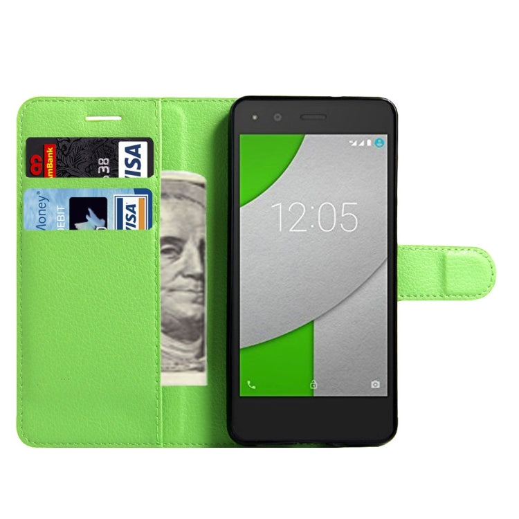 For BQ Aquaris A4.5 Litchi Texture Horizontal Flip Leather Case with Magnetic Buckle & Holder & Card Slots & Wallet