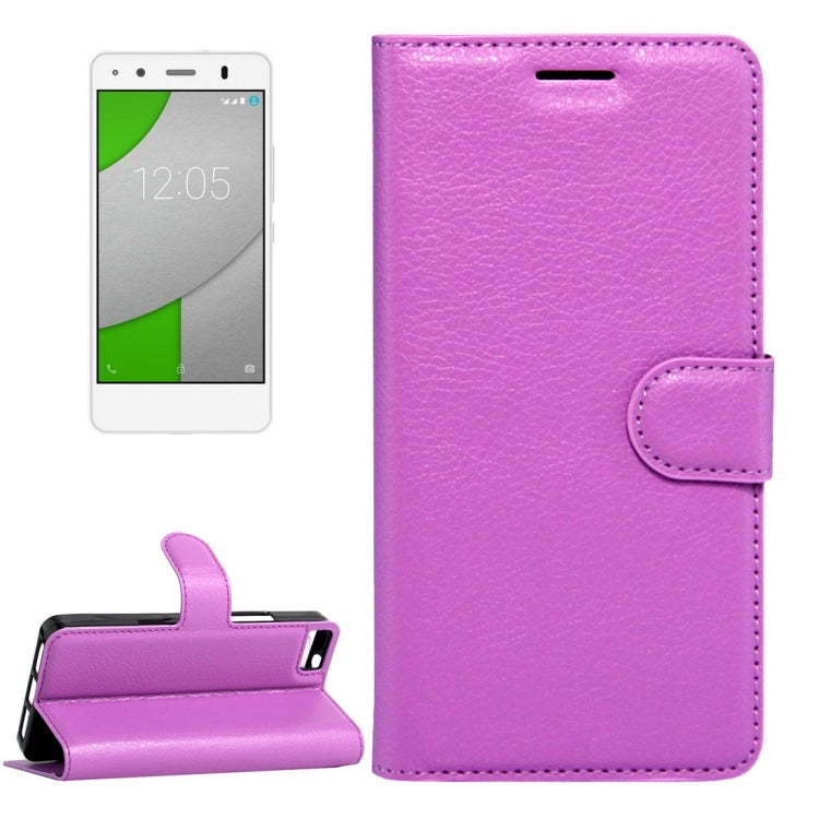 For BQ Aquaris A4.5 Litchi Texture Horizontal Flip Leather Case with Magnetic Buckle & Holder & Card Slots & Wallet