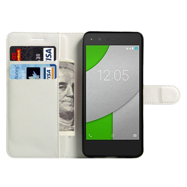 For BQ Aquaris A4.5 Litchi Texture Horizontal Flip Leather Case with Magnetic Buckle & Holder & Card Slots & Wallet