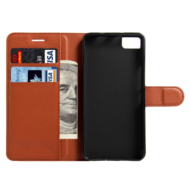 For BQ Aquaris A4.5 Litchi Texture Horizontal Flip Leather Case with Magnetic Buckle & Holder & Card Slots & Wallet