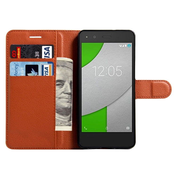 For BQ Aquaris A4.5 Litchi Texture Horizontal Flip Leather Case with Magnetic Buckle & Holder & Card Slots & Wallet