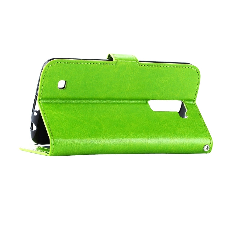 For LG K10 Crazy Horse Texture Horizontal Flip Leather Case with Magnetic Buckle & Holder & Card Slots & Wallet & Photo Frame