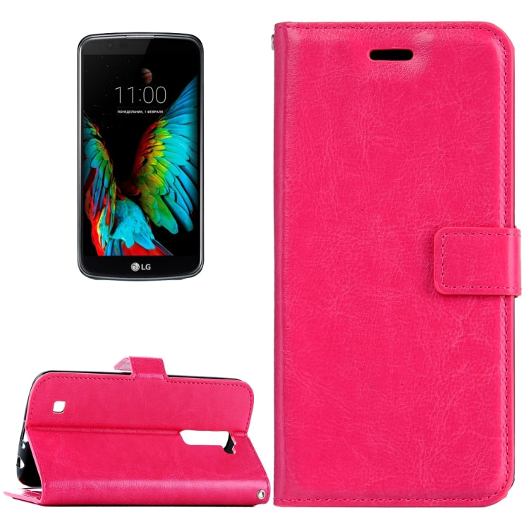 For LG K10 Crazy Horse Texture Horizontal Flip Leather Case with Magnetic Buckle & Holder & Card Slots & Wallet & Photo Frame