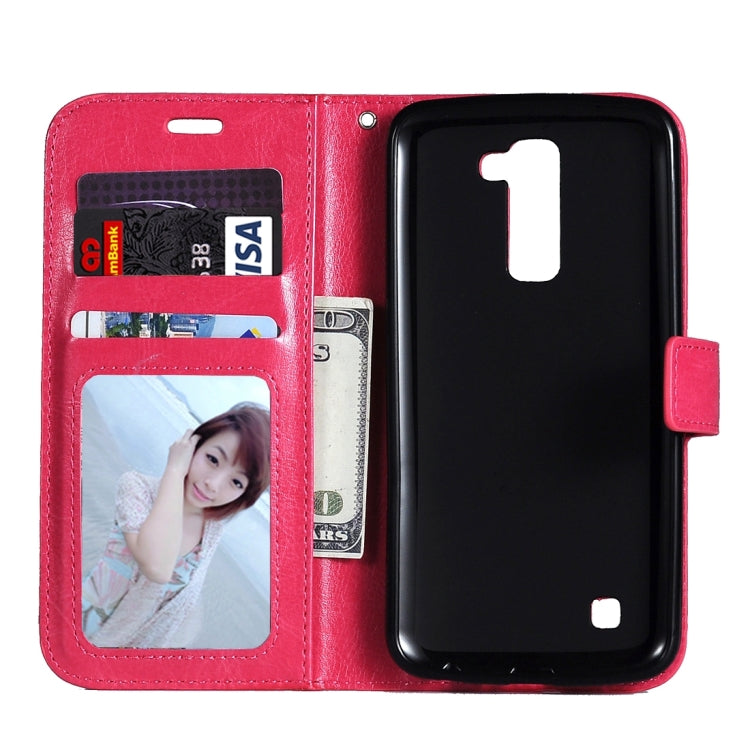 For LG K10 Crazy Horse Texture Horizontal Flip Leather Case with Magnetic Buckle & Holder & Card Slots & Wallet & Photo Frame
