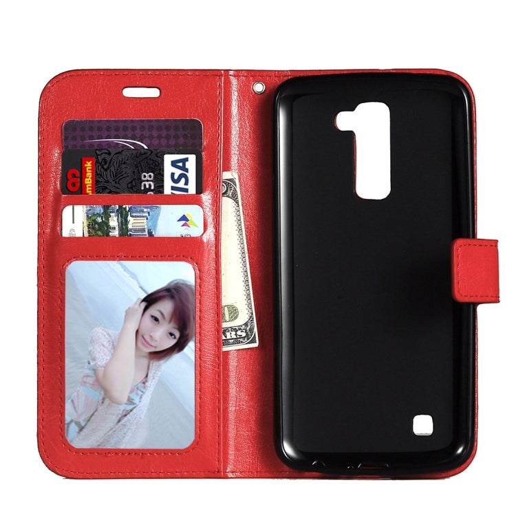 For LG K10 Crazy Horse Texture Horizontal Flip Leather Case with Magnetic Buckle & Holder & Card Slots & Wallet & Photo Frame