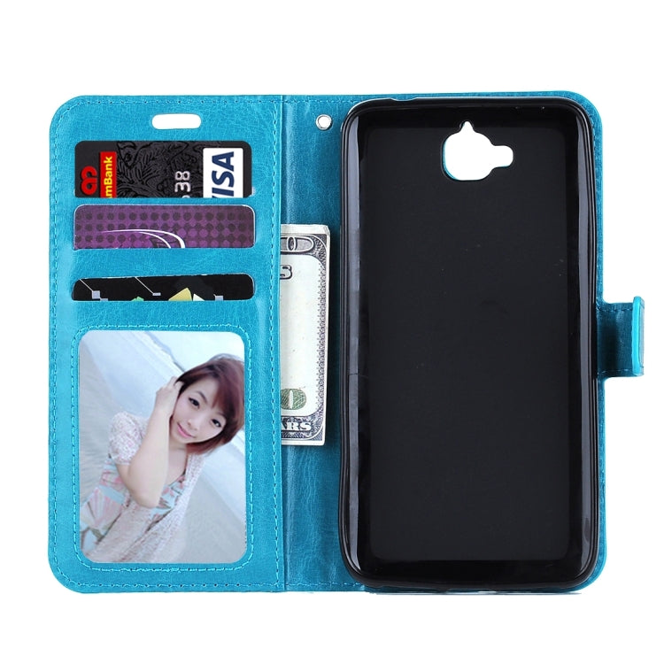 For Huawei Y6 Pro Crazy Horse Texture Horizontal Flip Leather Case with Magnetic Buckle & Holder & Card Slots & Wallet & Photo Frame