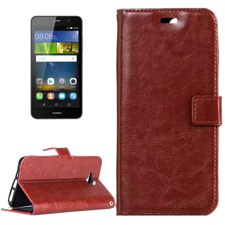For Huawei Y6 Pro Crazy Horse Texture Horizontal Flip Leather Case with Magnetic Buckle & Holder & Card Slots & Wallet & Photo Frame