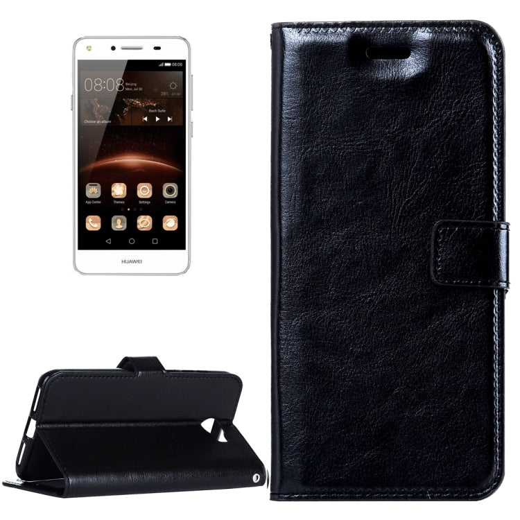 For Huawei Y5 II Crazy Horse Texture Horizontal Flip Leather Case with Magnetic Buckle & Holder & Card Slots & Wallet & Photo Frame