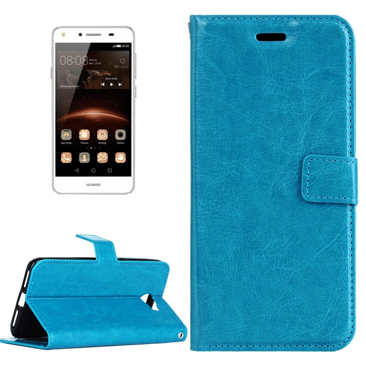 For Huawei Y5 II Crazy Horse Texture Horizontal Flip Leather Case with Magnetic Buckle & Holder & Card Slots & Wallet & Photo Frame
