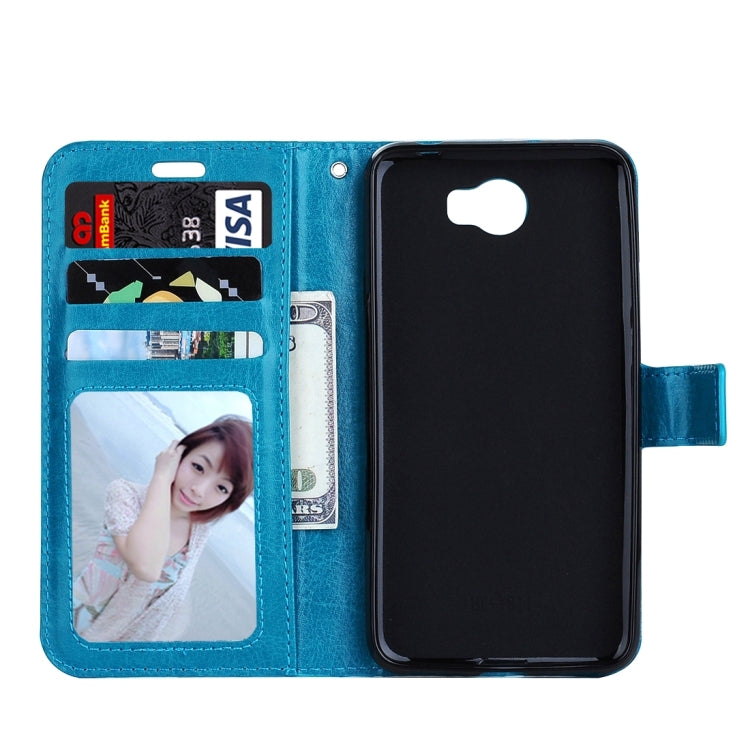 For Huawei Y5 II Crazy Horse Texture Horizontal Flip Leather Case with Magnetic Buckle & Holder & Card Slots & Wallet & Photo Frame