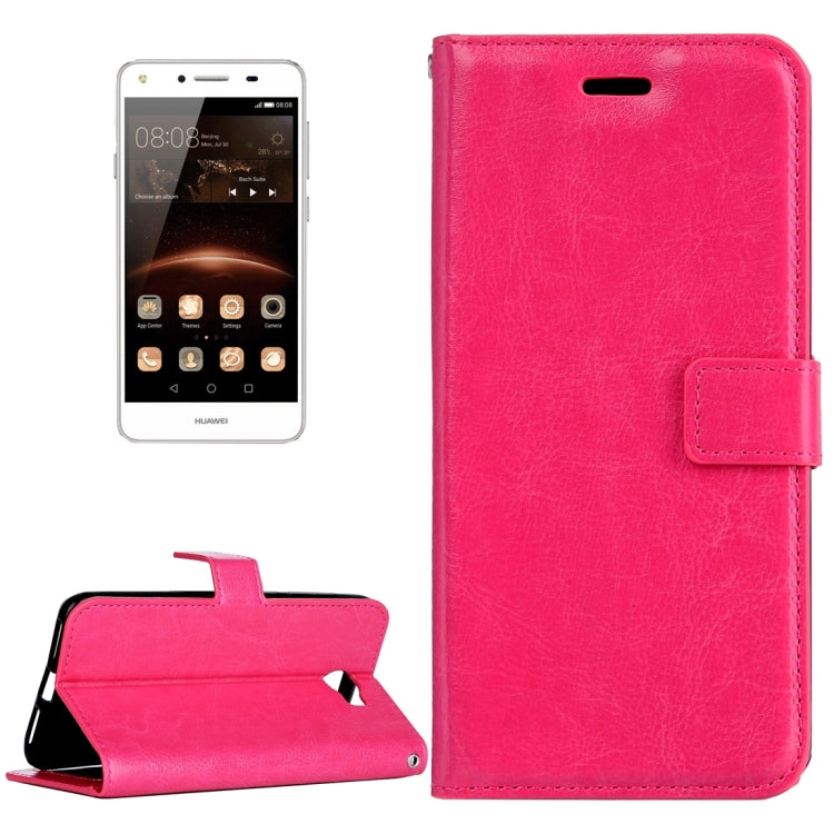 For Huawei Y5 II Crazy Horse Texture Horizontal Flip Leather Case with Magnetic Buckle & Holder & Card Slots & Wallet & Photo Frame