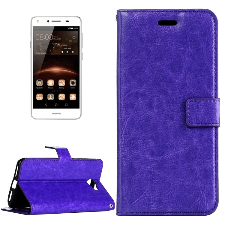 For Huawei Y5 II Crazy Horse Texture Horizontal Flip Leather Case with Magnetic Buckle & Holder & Card Slots & Wallet & Photo Frame
