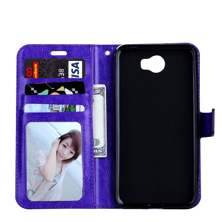 For Huawei Y5 II Crazy Horse Texture Horizontal Flip Leather Case with Magnetic Buckle & Holder & Card Slots & Wallet & Photo Frame