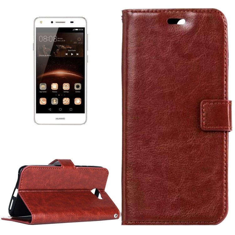 For Huawei Y5 II Crazy Horse Texture Horizontal Flip Leather Case with Magnetic Buckle & Holder & Card Slots & Wallet & Photo Frame