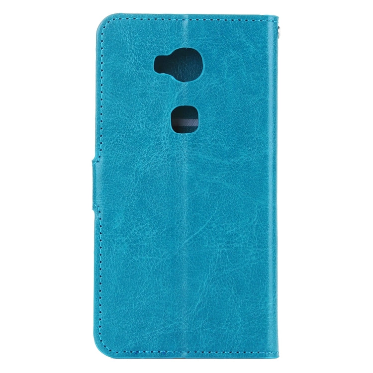 For Huawei Honor 5X Crazy Horse Texture Horizontal Flip Leather Case with Magnetic Buckle & Holder & Card Slots & Wallet & Photo Frame