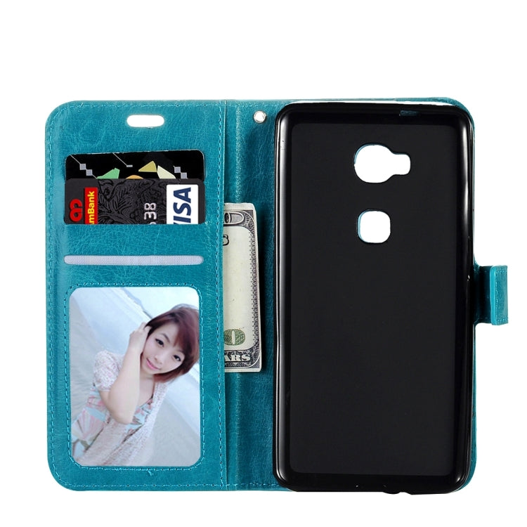 For Huawei Honor 5X Crazy Horse Texture Horizontal Flip Leather Case with Magnetic Buckle & Holder & Card Slots & Wallet & Photo Frame