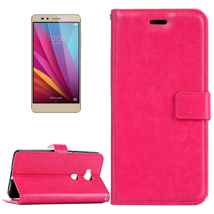 For Huawei Honor 5X Crazy Horse Texture Horizontal Flip Leather Case with Magnetic Buckle & Holder & Card Slots & Wallet & Photo Frame