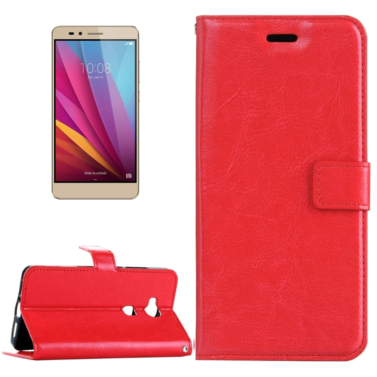 For Huawei Honor 5X Crazy Horse Texture Horizontal Flip Leather Case with Magnetic Buckle & Holder & Card Slots & Wallet & Photo Frame