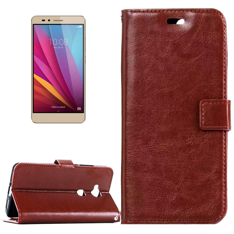 For Huawei Honor 5X Crazy Horse Texture Horizontal Flip Leather Case with Magnetic Buckle & Holder & Card Slots & Wallet & Photo Frame
