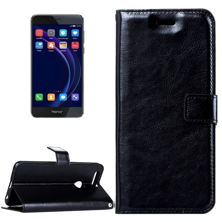 For Huawei Honor 8 Crazy Horse Texture Horizontal Flip Leather Case with Magnetic Buckle & Holder & Card Slots & Wallet & Photo Frame
