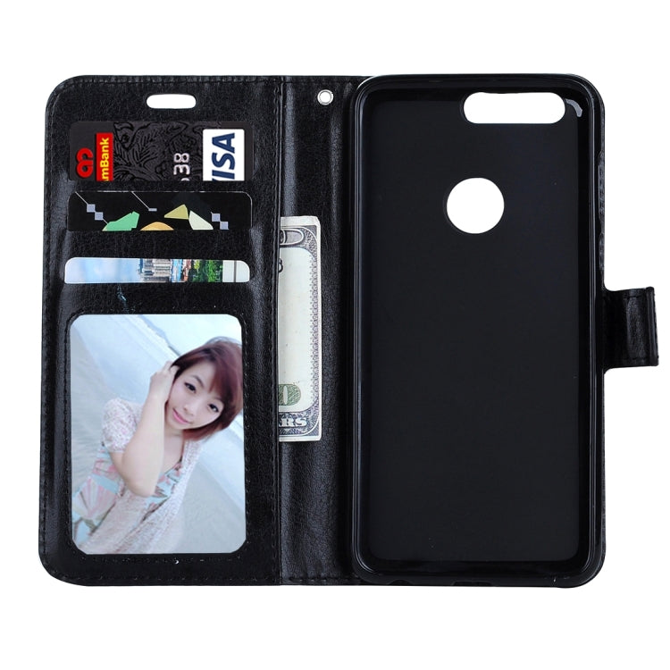 For Huawei Honor 8 Crazy Horse Texture Horizontal Flip Leather Case with Magnetic Buckle & Holder & Card Slots & Wallet & Photo Frame