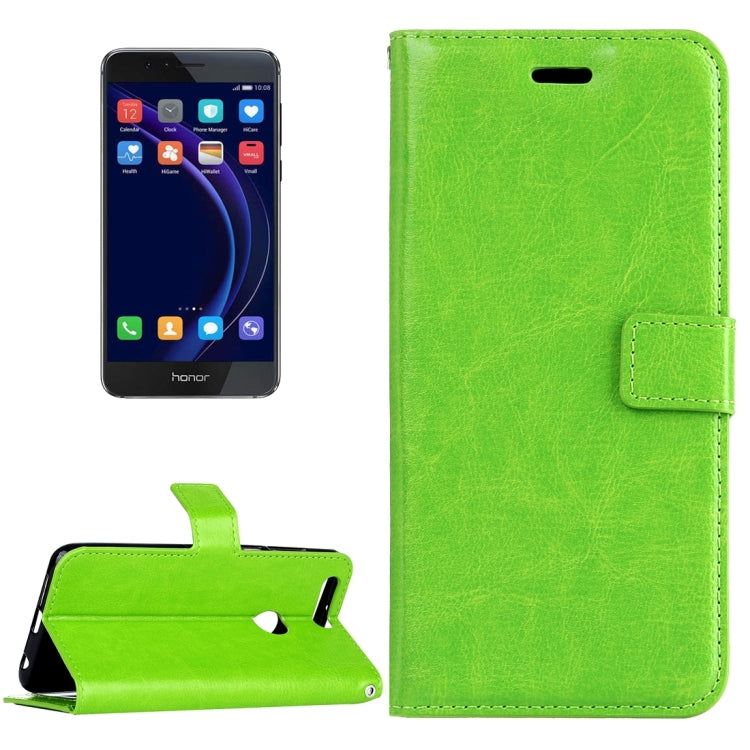 For Huawei Honor 8 Crazy Horse Texture Horizontal Flip Leather Case with Magnetic Buckle & Holder & Card Slots & Wallet & Photo Frame