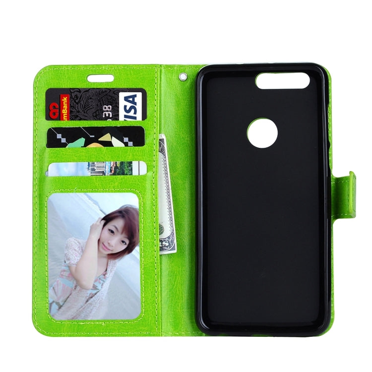 For Huawei Honor 8 Crazy Horse Texture Horizontal Flip Leather Case with Magnetic Buckle & Holder & Card Slots & Wallet & Photo Frame