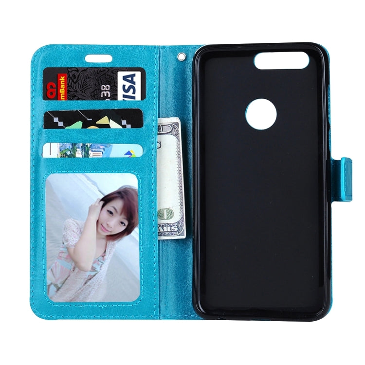 For Huawei Honor 8 Crazy Horse Texture Horizontal Flip Leather Case with Magnetic Buckle & Holder & Card Slots & Wallet & Photo Frame