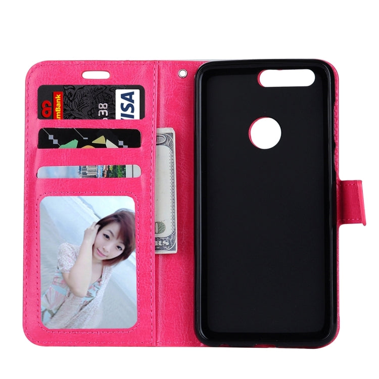 For Huawei Honor 8 Crazy Horse Texture Horizontal Flip Leather Case with Magnetic Buckle & Holder & Card Slots & Wallet & Photo Frame