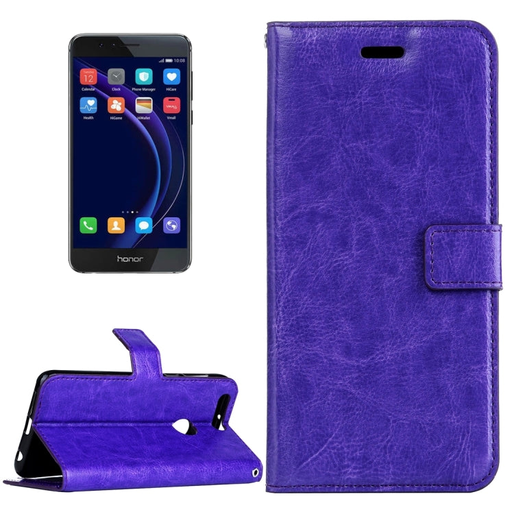 For Huawei Honor 8 Crazy Horse Texture Horizontal Flip Leather Case with Magnetic Buckle & Holder & Card Slots & Wallet & Photo Frame