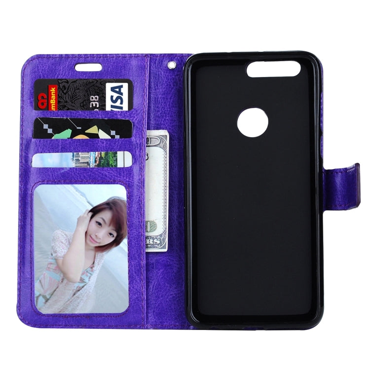 For Huawei Honor 8 Crazy Horse Texture Horizontal Flip Leather Case with Magnetic Buckle & Holder & Card Slots & Wallet & Photo Frame