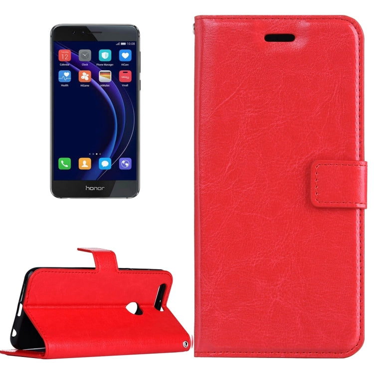 For Huawei Honor 8 Crazy Horse Texture Horizontal Flip Leather Case with Magnetic Buckle & Holder & Card Slots & Wallet & Photo Frame