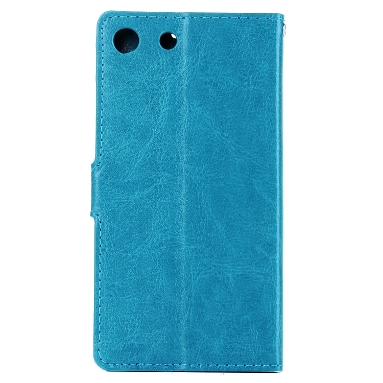 For Sony Xperia M5 Crazy Horse Texture Horizontal Flip Leather Case with Magnetic Buckle & Holder & Card Slots & Wallet & Photo Frame