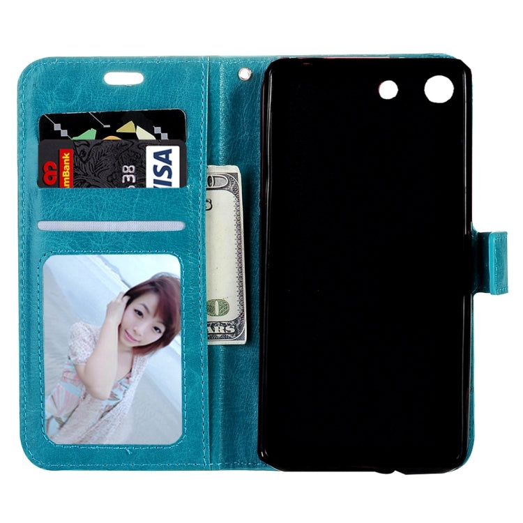 For Sony Xperia M5 Crazy Horse Texture Horizontal Flip Leather Case with Magnetic Buckle & Holder & Card Slots & Wallet & Photo Frame