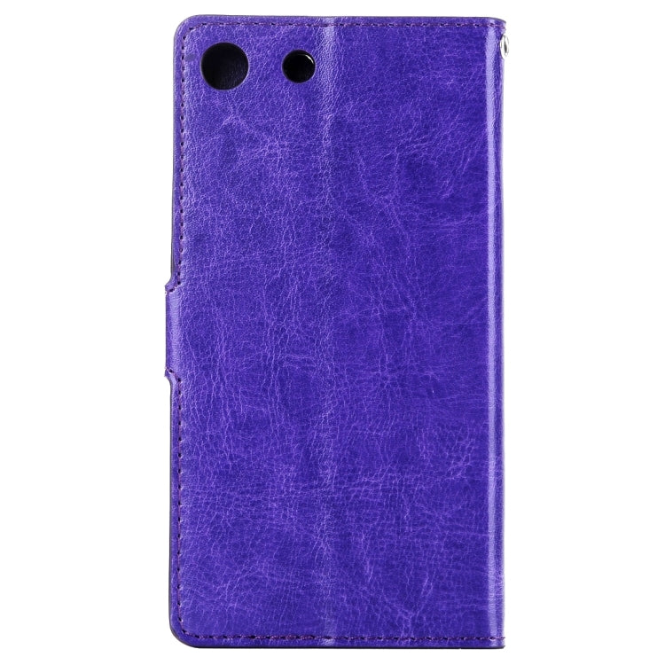 For Sony Xperia M5 Crazy Horse Texture Horizontal Flip Leather Case with Magnetic Buckle & Holder & Card Slots & Wallet & Photo Frame