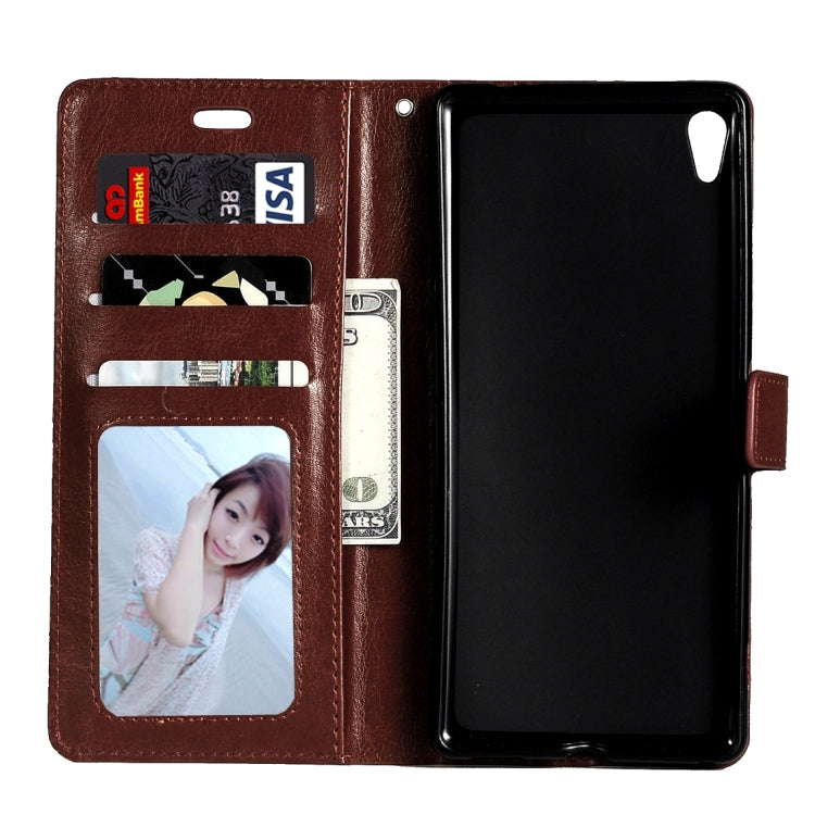 For Sony Xperia XA Ultra Crazy Horse Texture Horizontal Flip Leather Case with Magnetic Buckle & Holder & Card Slots & Wallet & Photo Frame