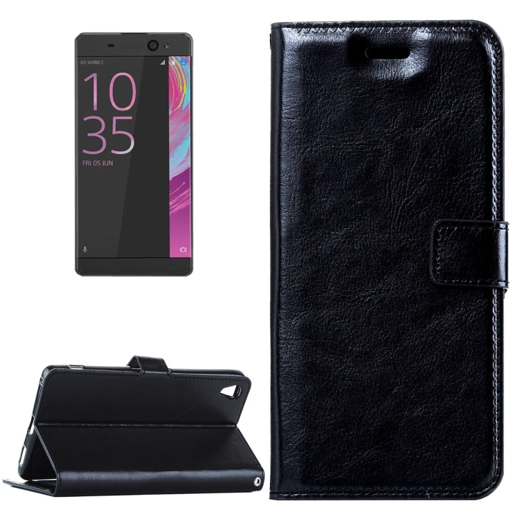 For Sony Xperia E5 Crazy Horse Texture Horizontal Flip Leather Case with Magnetic Buckle & Holder & Card Slots & Wallet & Photo Frame