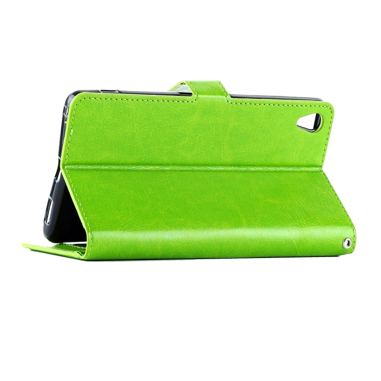 For Sony Xperia E5 Crazy Horse Texture Horizontal Flip Leather Case with Magnetic Buckle & Holder & Card Slots & Wallet & Photo Frame