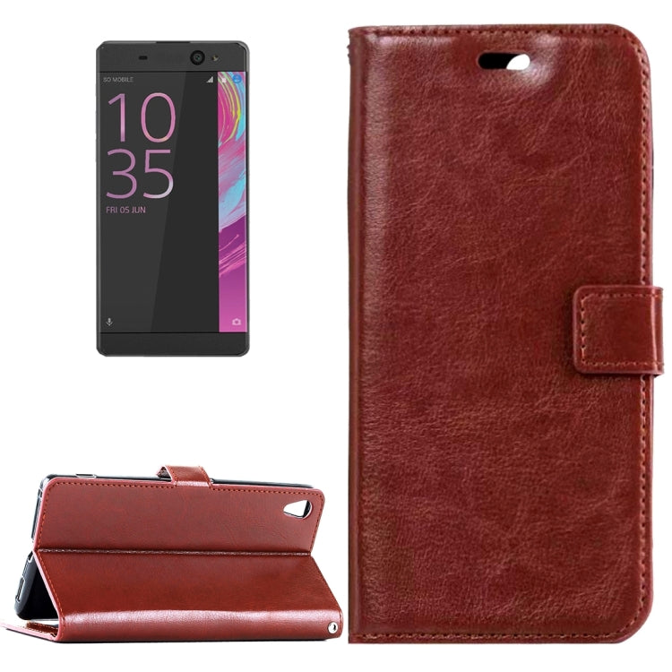 For Sony Xperia E5 Crazy Horse Texture Horizontal Flip Leather Case with Magnetic Buckle & Holder & Card Slots & Wallet & Photo Frame