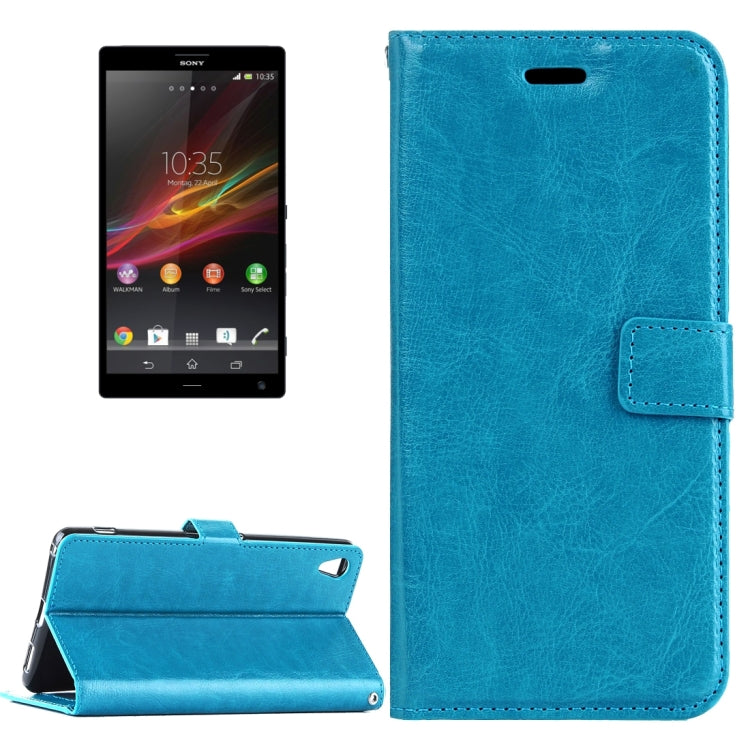 For Sony Xperia X Crazy Horse Texture Horizontal Flip Leather Case with Magnetic Buckle & Holder & Card Slots & Wallet & Photo Frame