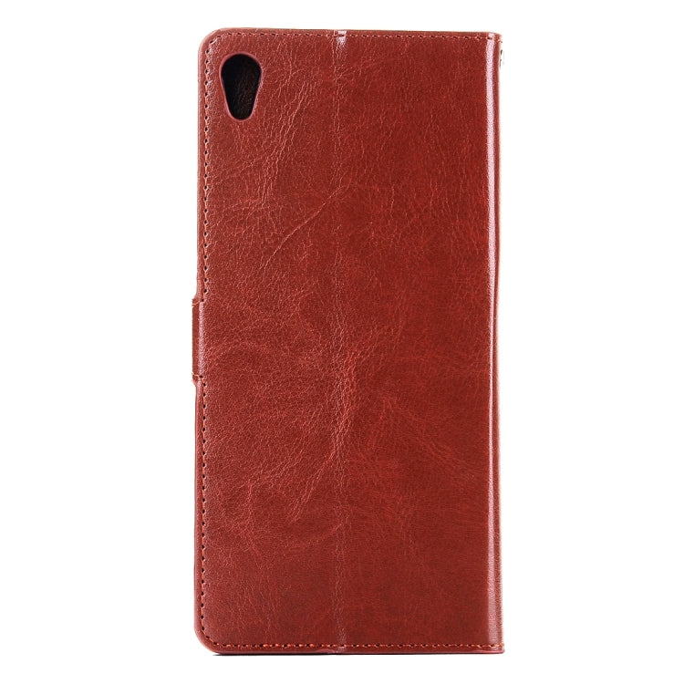 For Sony Xperia X Crazy Horse Texture Horizontal Flip Leather Case with Magnetic Buckle & Holder & Card Slots & Wallet & Photo Frame